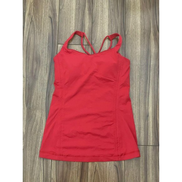 lululemon athletica Tops - Lululemon Red Tank With Bra Free to Be 4